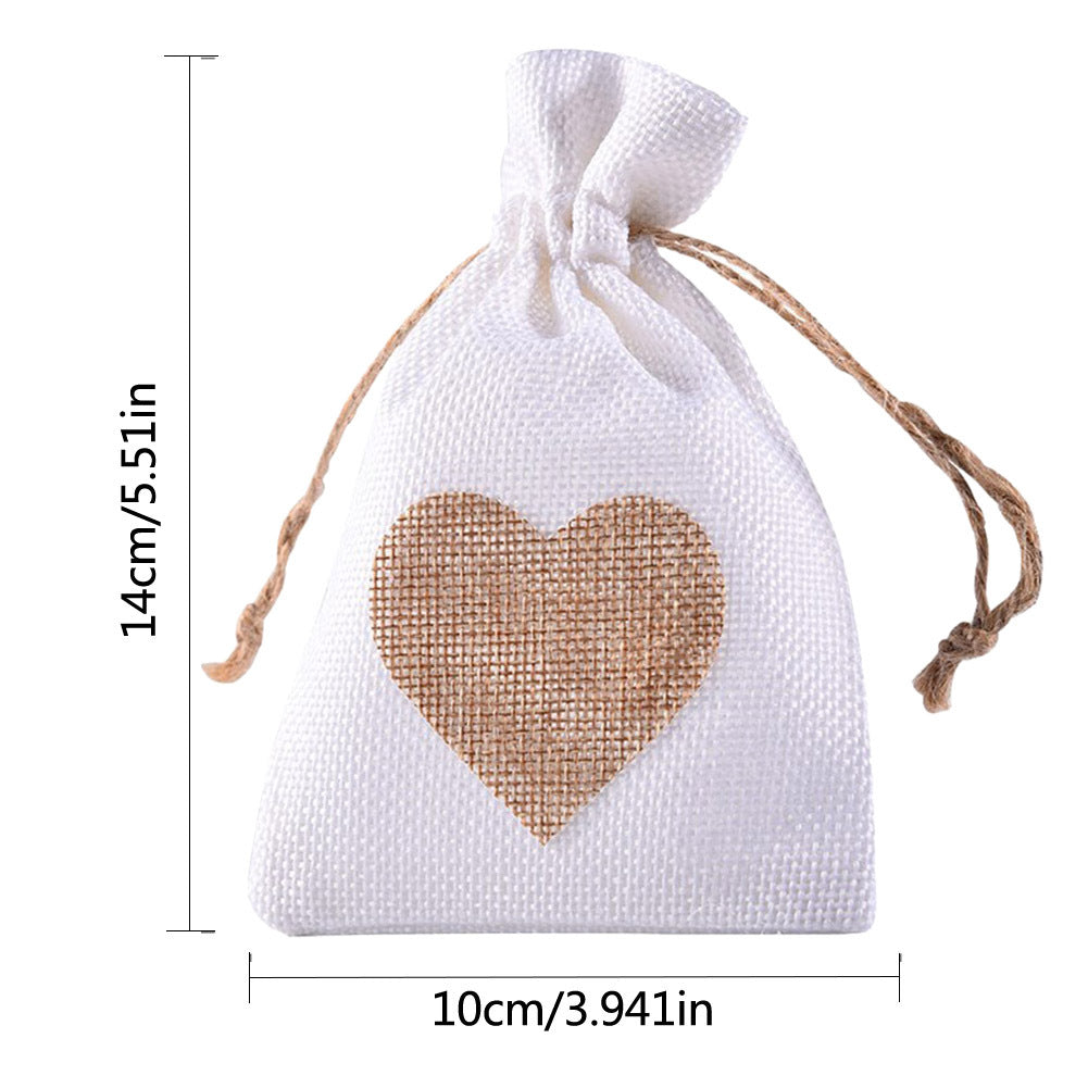 Drawstring linen bag, jewelry packaging gift bag