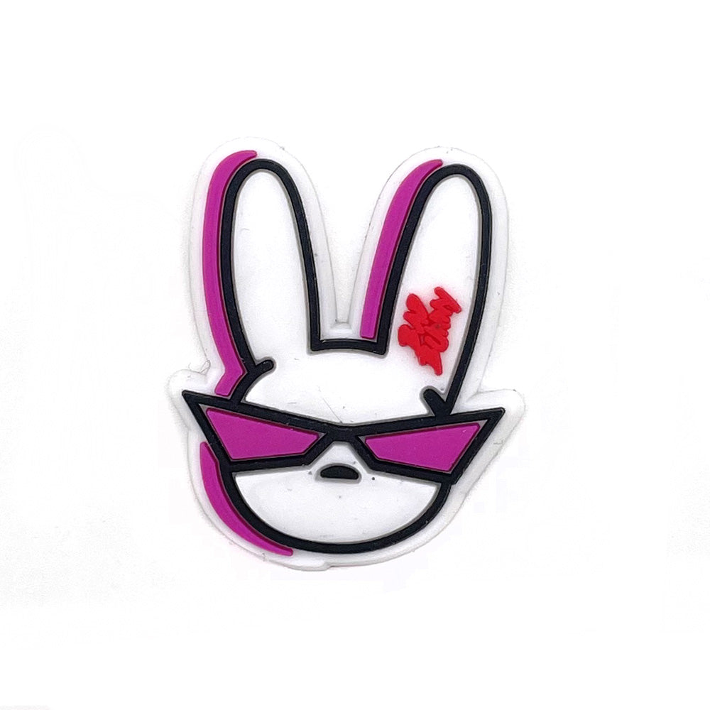 Cartoon Bad Bunny Pattern Hole Shoe Flower Accessories