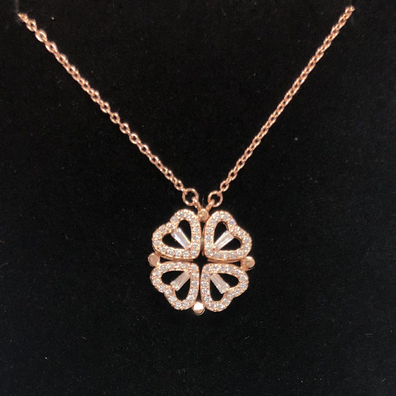 Heart-to-heart Four-leaf Clover Necklace