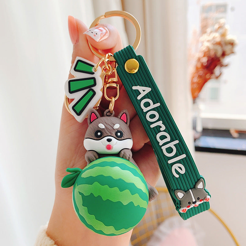 Cute Fruit Shiba Inu Cartoon Key Pendant