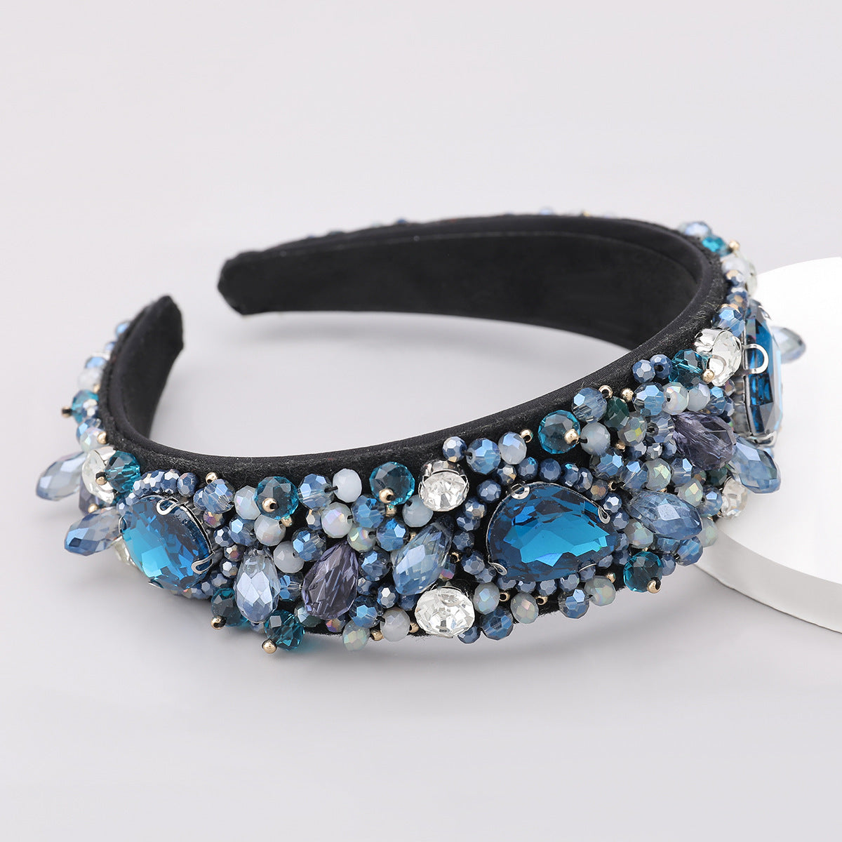 Crystal Geometric Glass Drill Full Rhinestone Headband