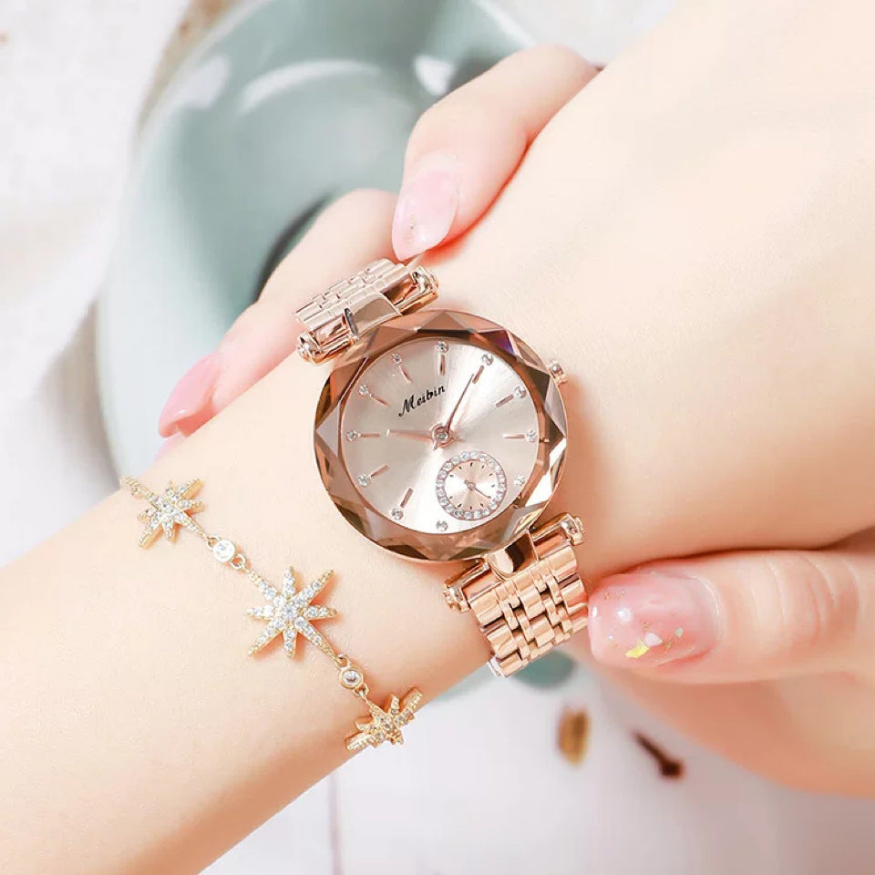 Ladies Quartz Wrist Crystal Women's Watch