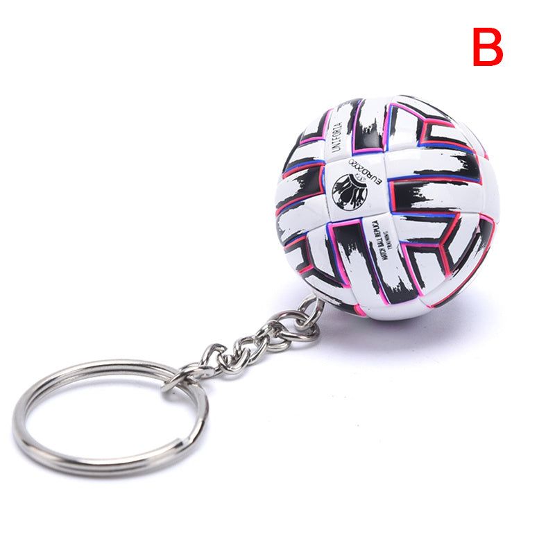 Simulation PU Mini Football Keychain Pendant