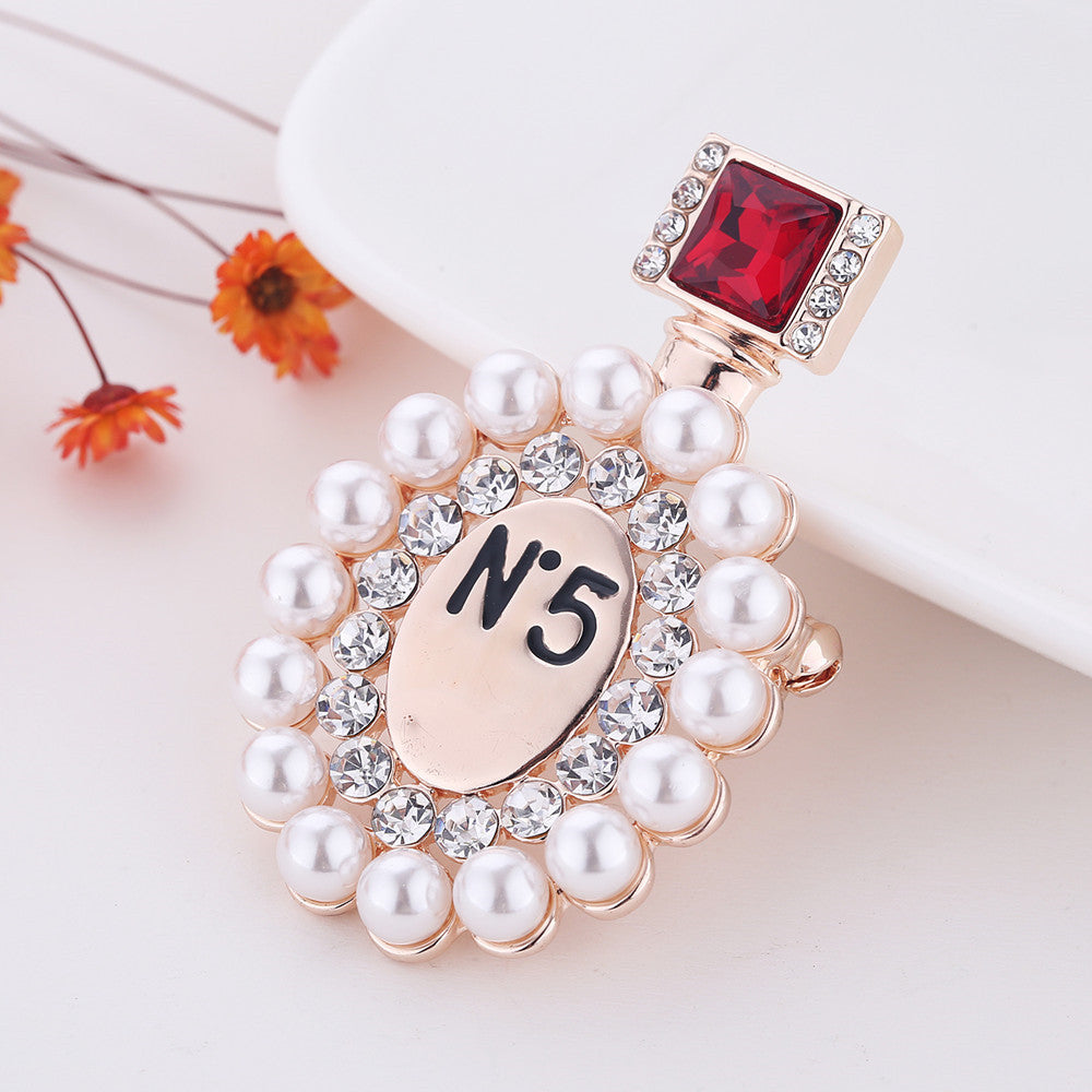 Fashionable Clothing And Elegant Perfume Bottle Brooch