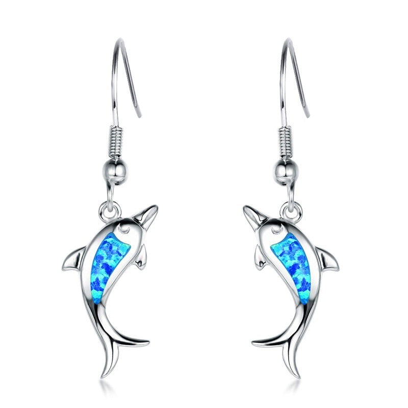 Opal Women's Delicate Dolphin Earrings