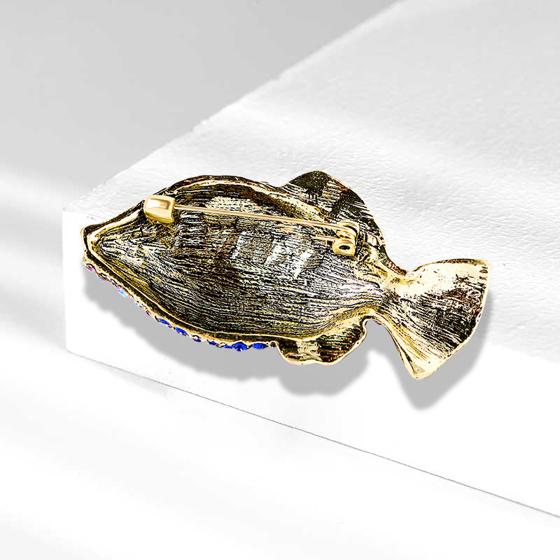 Diamond Tropical Fish Alloy Mid-ancient Vintage Niche Unique Retro Style Exquisite Clothing Pin