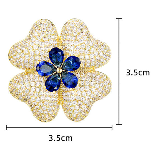 Creative Fashion All-match Four-leaf Clover Brooch