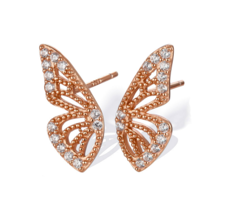 Exaggerated Bohemian Crystal Butterfly Earrings