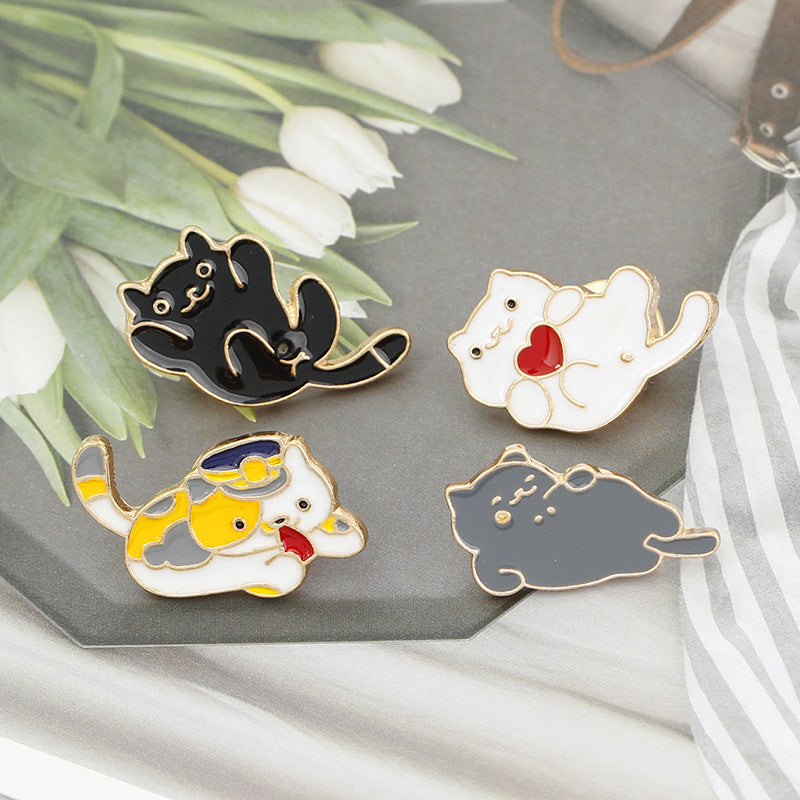 Brooch Cartoon Cute Stay Cute Animal Kitty Expression