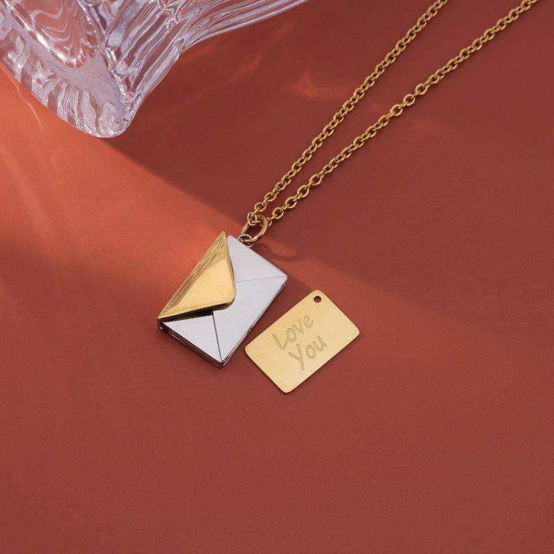 All-match Envelope Love Letter Necklace Simple Clavicle Chain