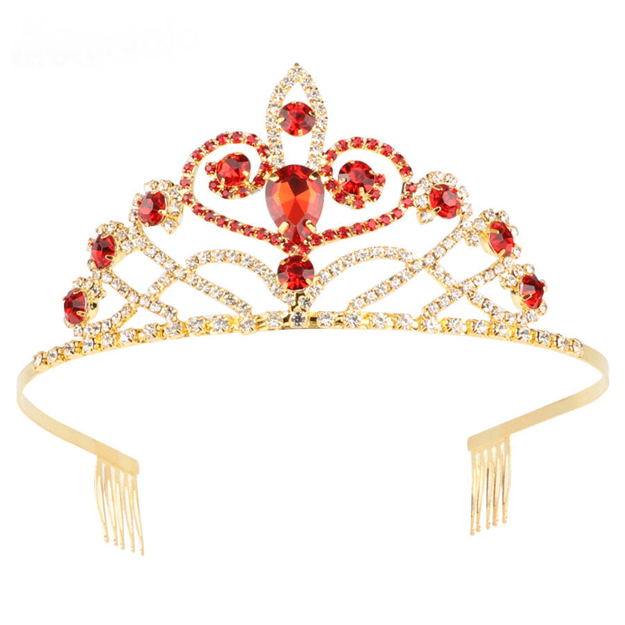 European And American Big Golden Crown Foreign Trade Headdress Headband Bride