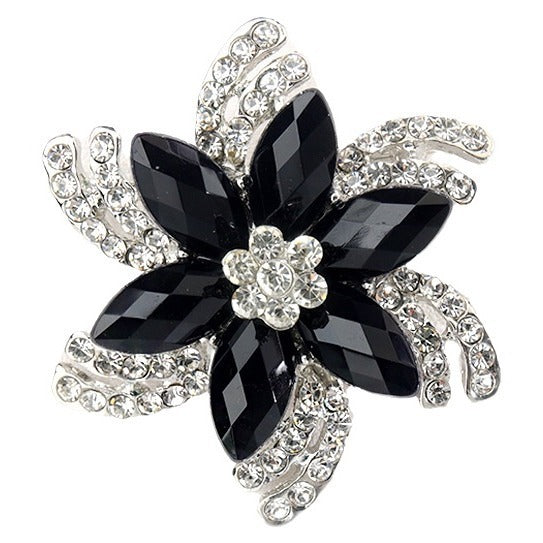 Rhinestone Flower Brooch for Coats