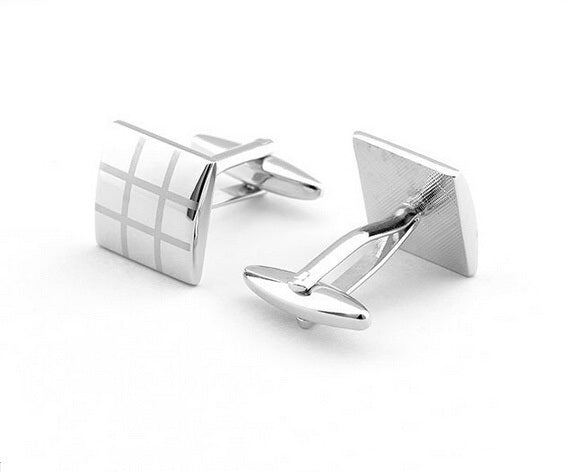 French Checkered Laser Check Cufflinks For Men