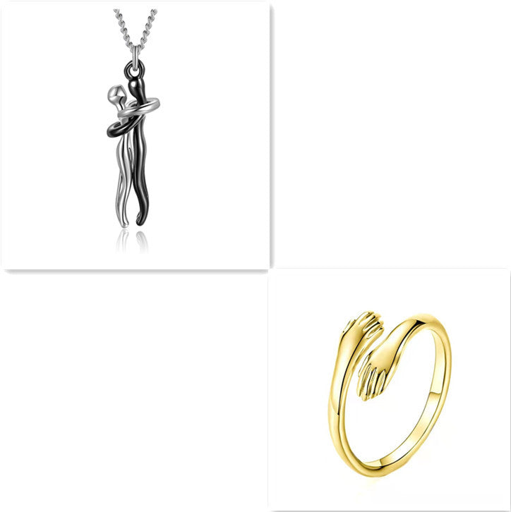 Love Hug Necklace - Unisex Couple Jewelry Simple Clavicle Chain
