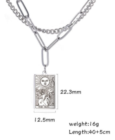 Twelve Constellation Tarot Necklace Retro Constellation Necklace