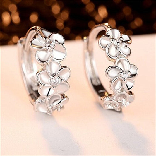 Sterling silver flower earrings