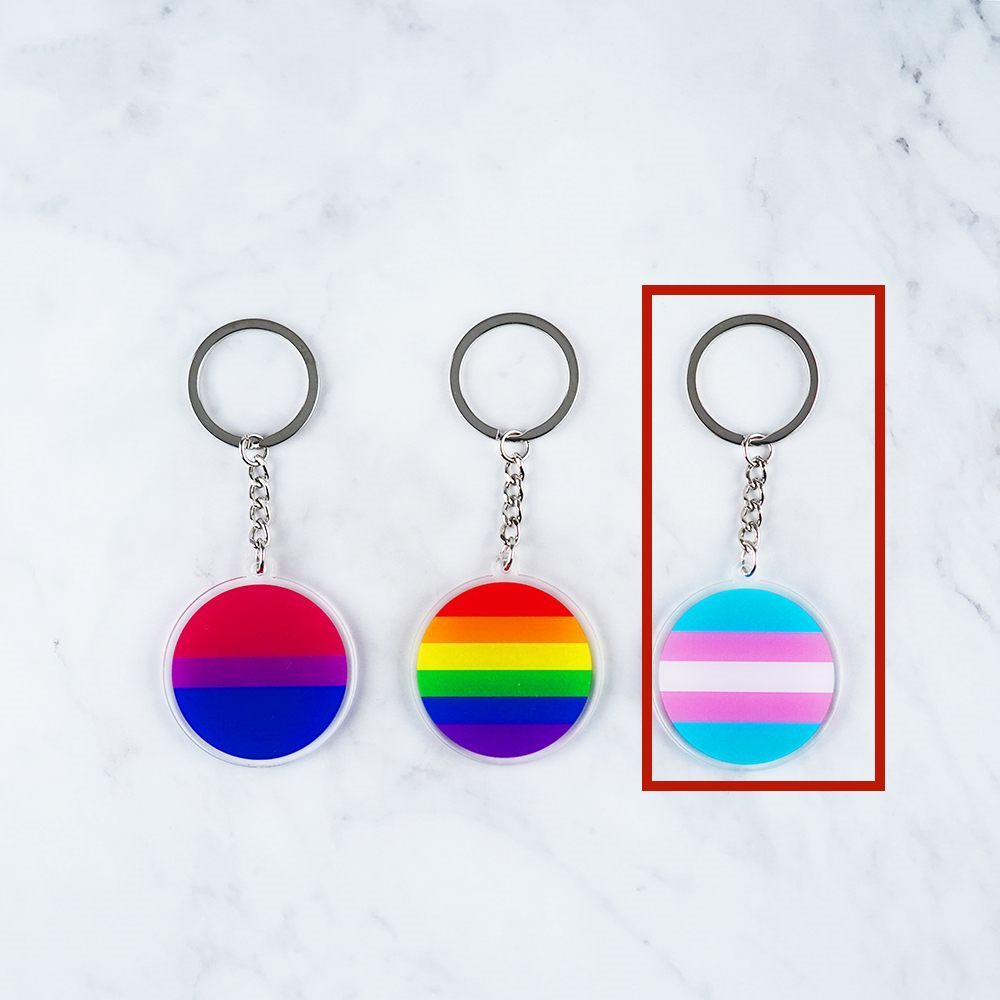 Bisexual Transgender LGBT Flag Pendant Key Ring