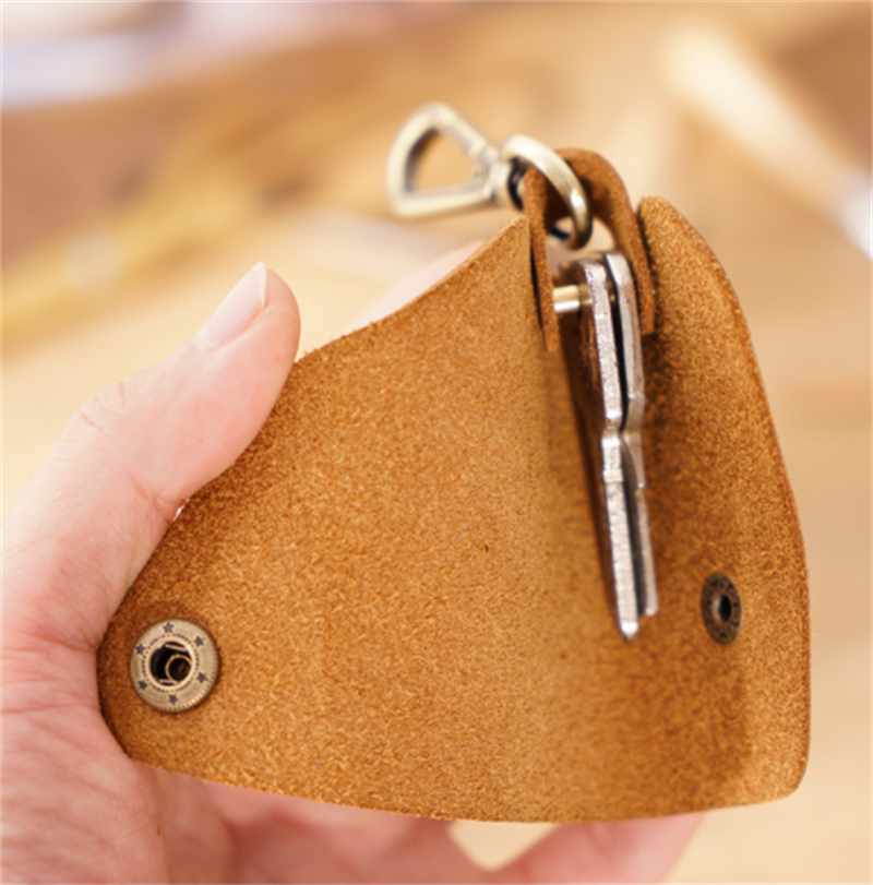 Top Layer Cowhide Small Household Men's Keychain