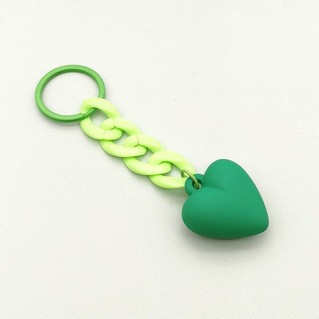 Heart-shaped Keychain Acrylic Chain Ring Accessories Graduation Gift