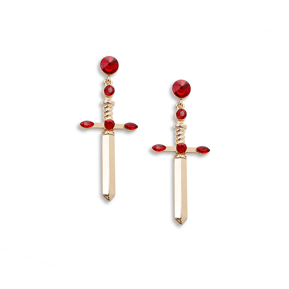 European And American Cross Earrings Antique Retro Ethnic Style High-end Earrings