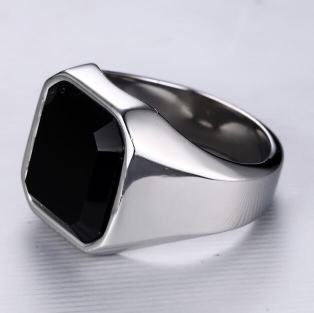 Men's Modern Stainless Steel Square Signet Ring