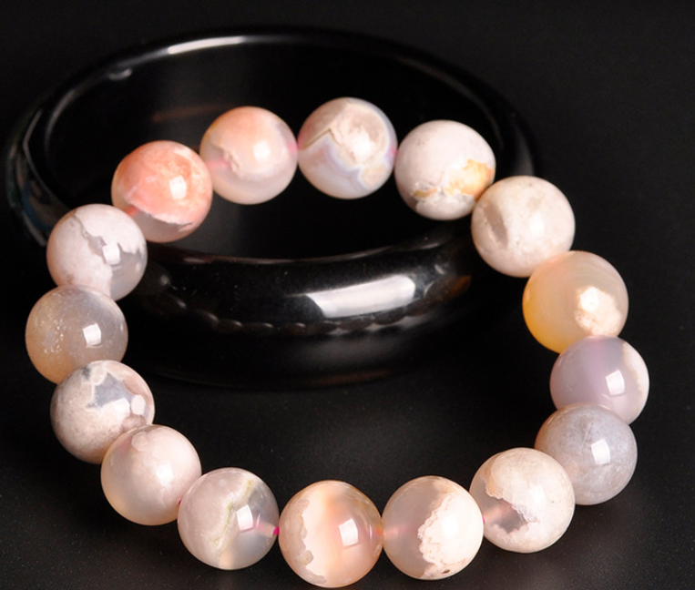 Cherry blossom agate bracelet