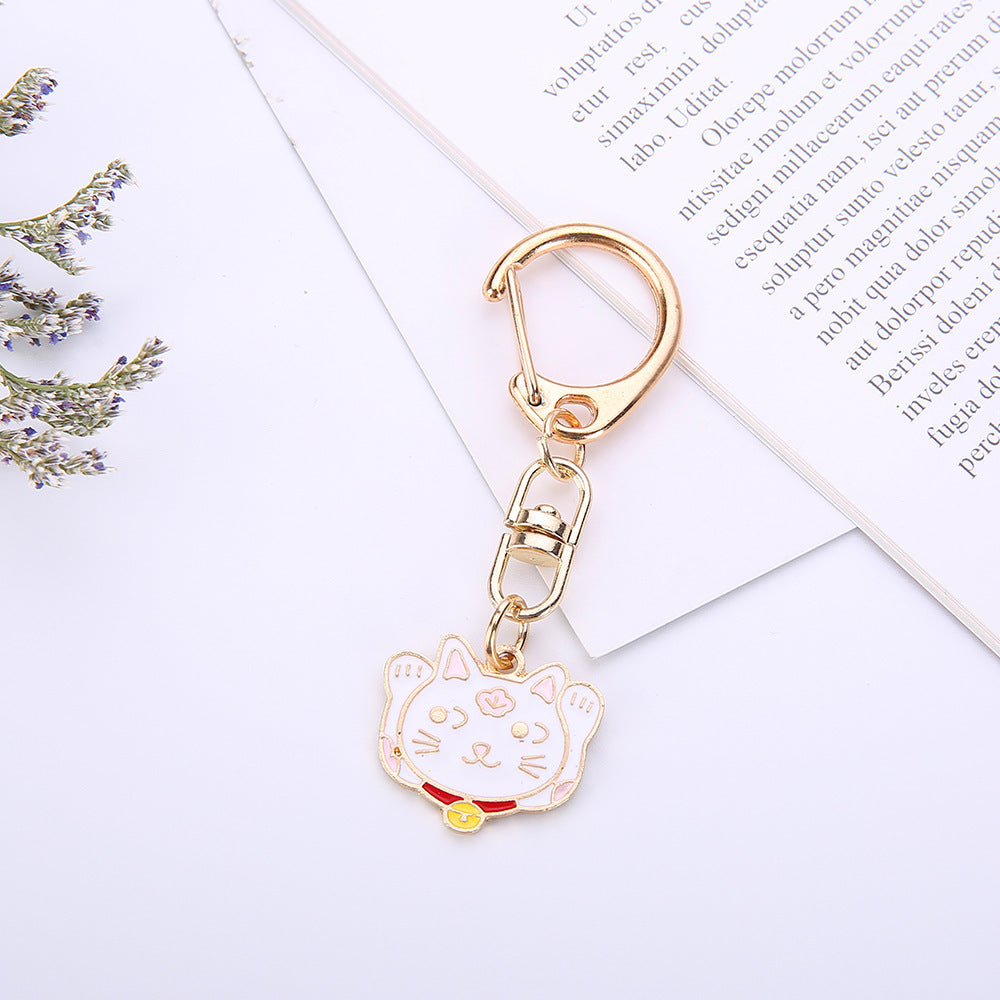 Cartoon Animal Beckoning Cat Cute Dog Keychain