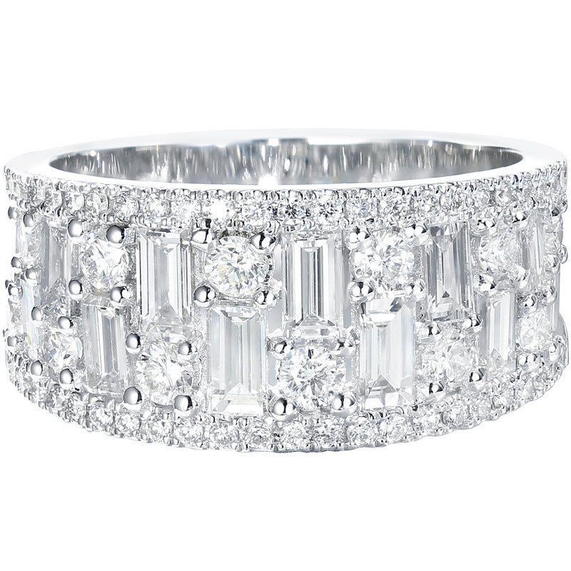 Imitation diamond zircon fire color jewelry ring