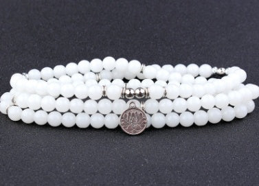 Natural Stone Bead Mala Bracelet
