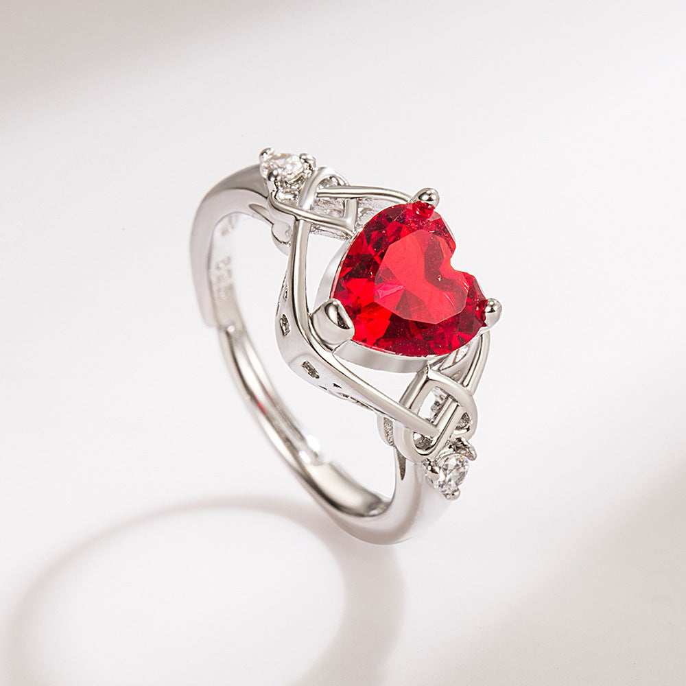 Exquisite Heart-Shaped Ruby Jewelry Suit