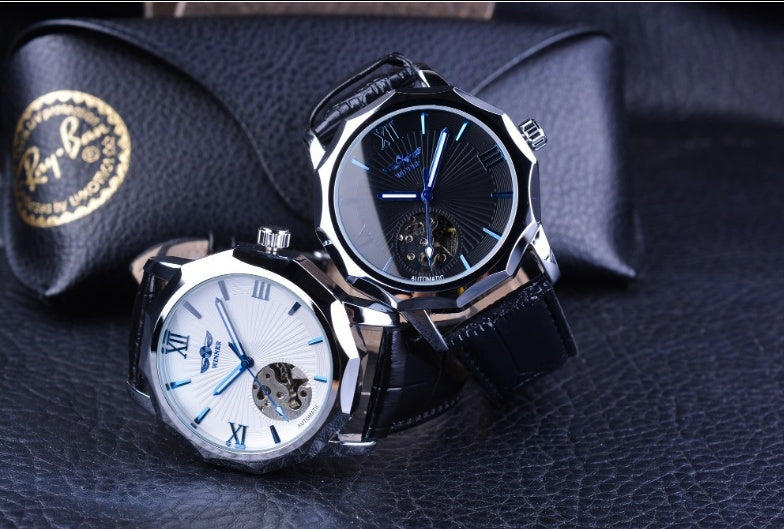 Aqua Dodecagon Skeleton Dial Automatic Men's Watch