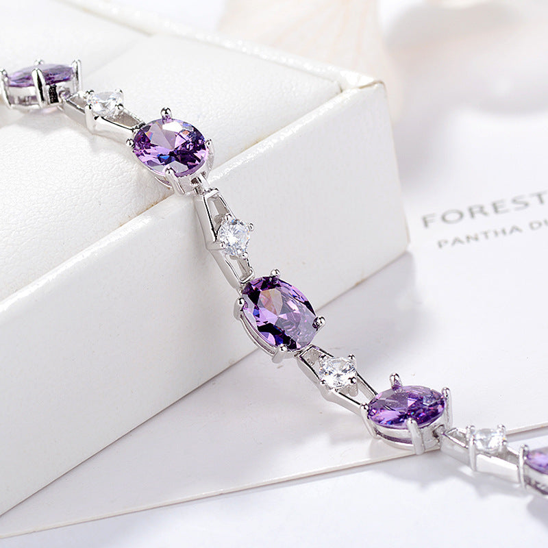 S925 sterling silver dreamy purple star bracelet