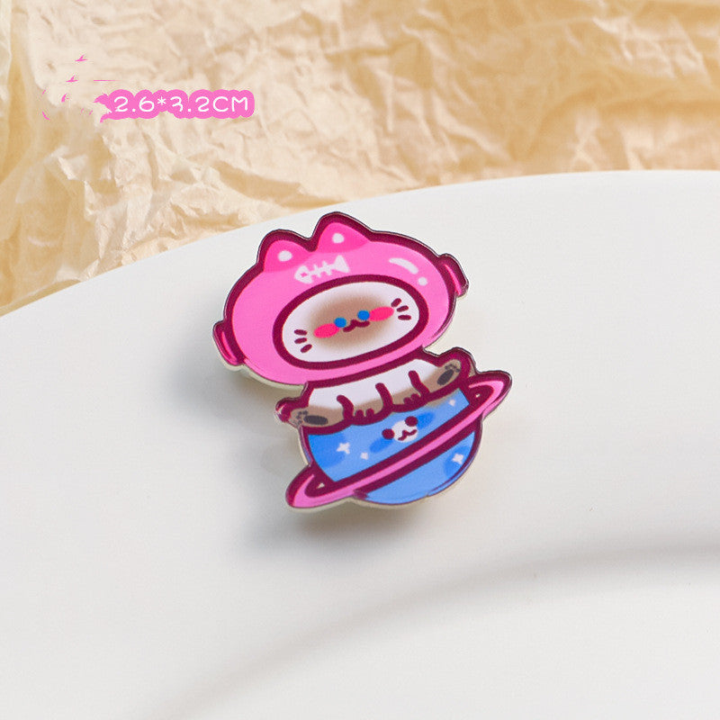 Cartoon Acrylic Brooch Cute Decorative Accessories