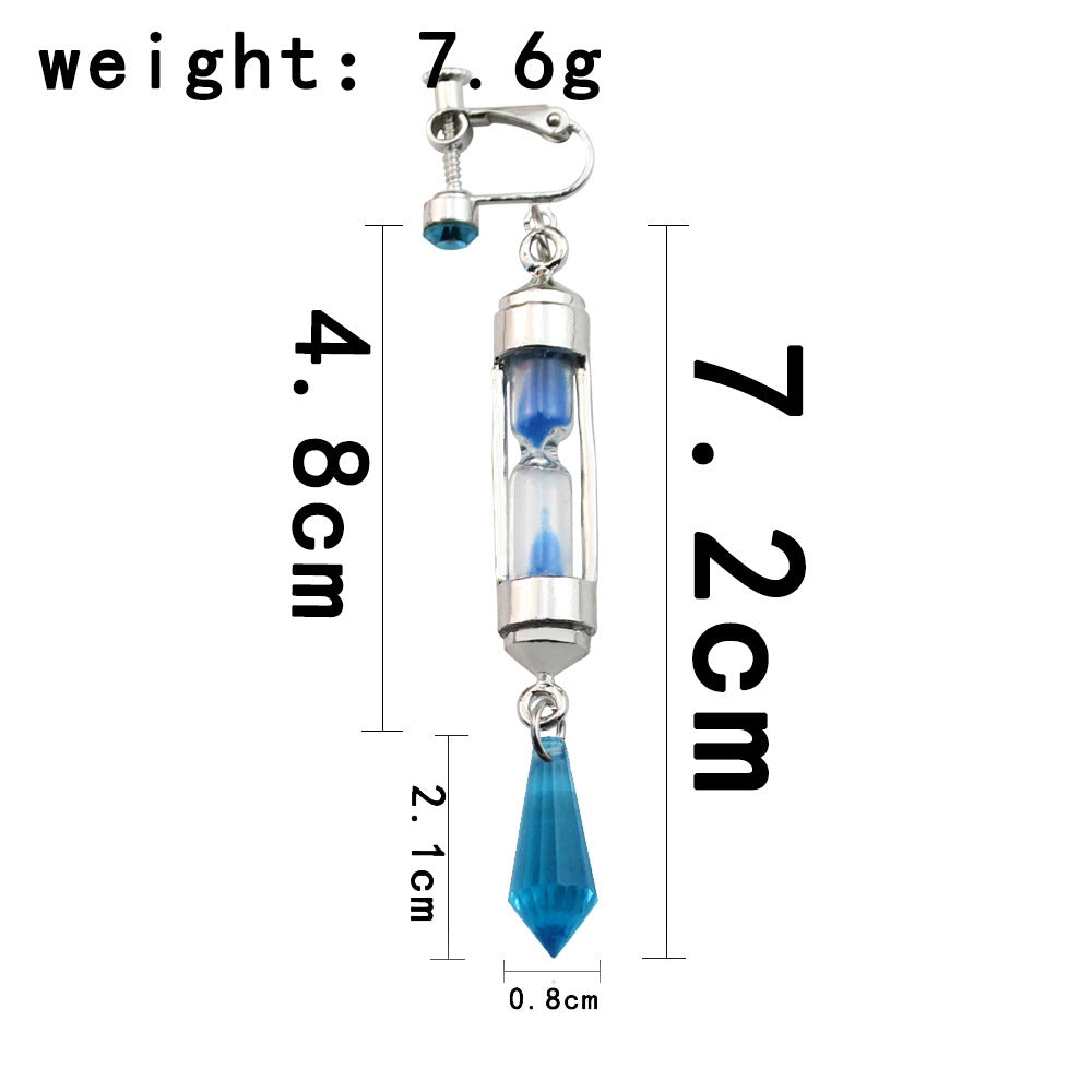 Hourglass Shaped Ear Clip Earring Necklace Anime Gift