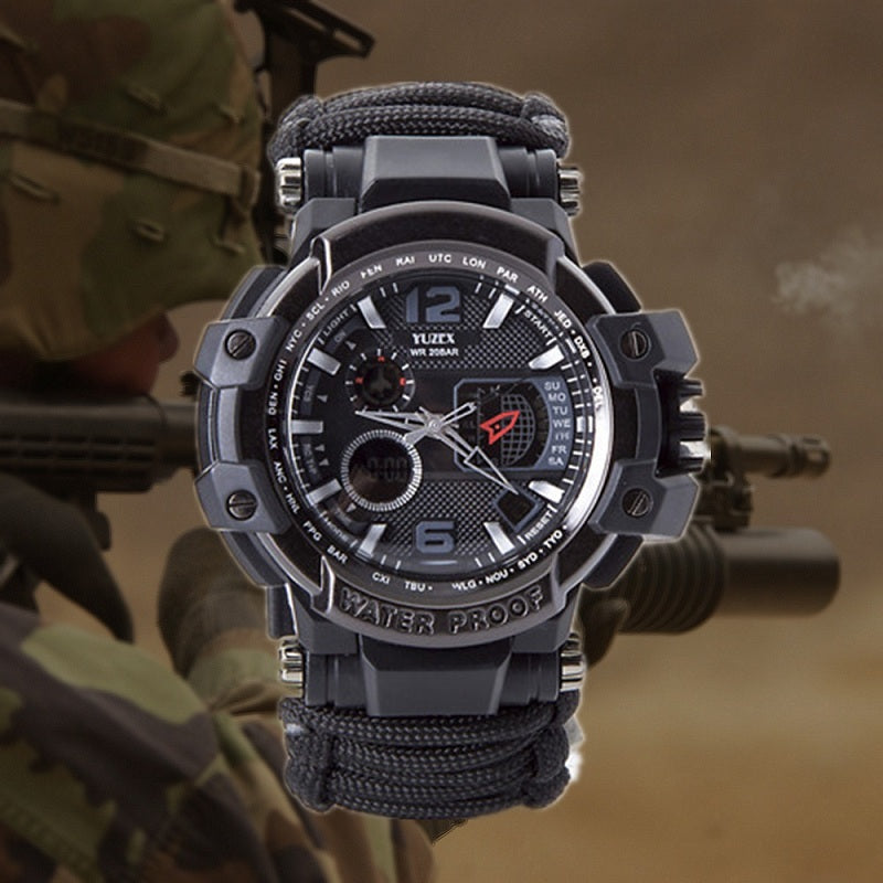 Outdoor survival waterproof multi-function watch