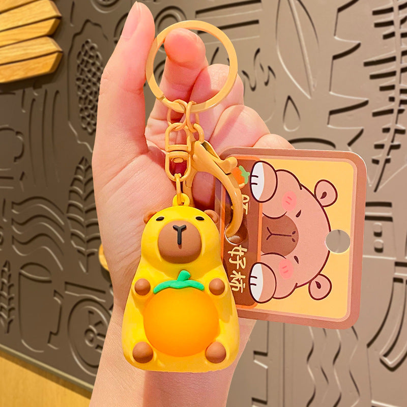 Cute Creative Doll Cartoon Light Pull Keychain