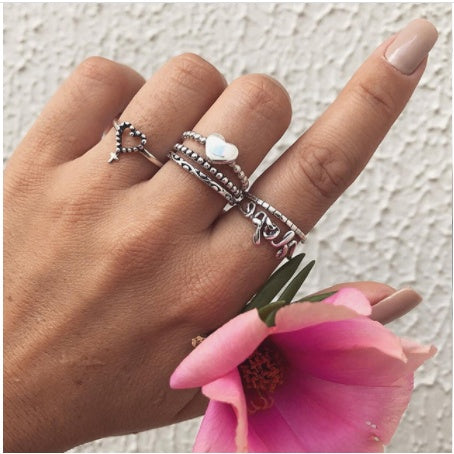 Gold Boho & Vintage Stackable Ring Set