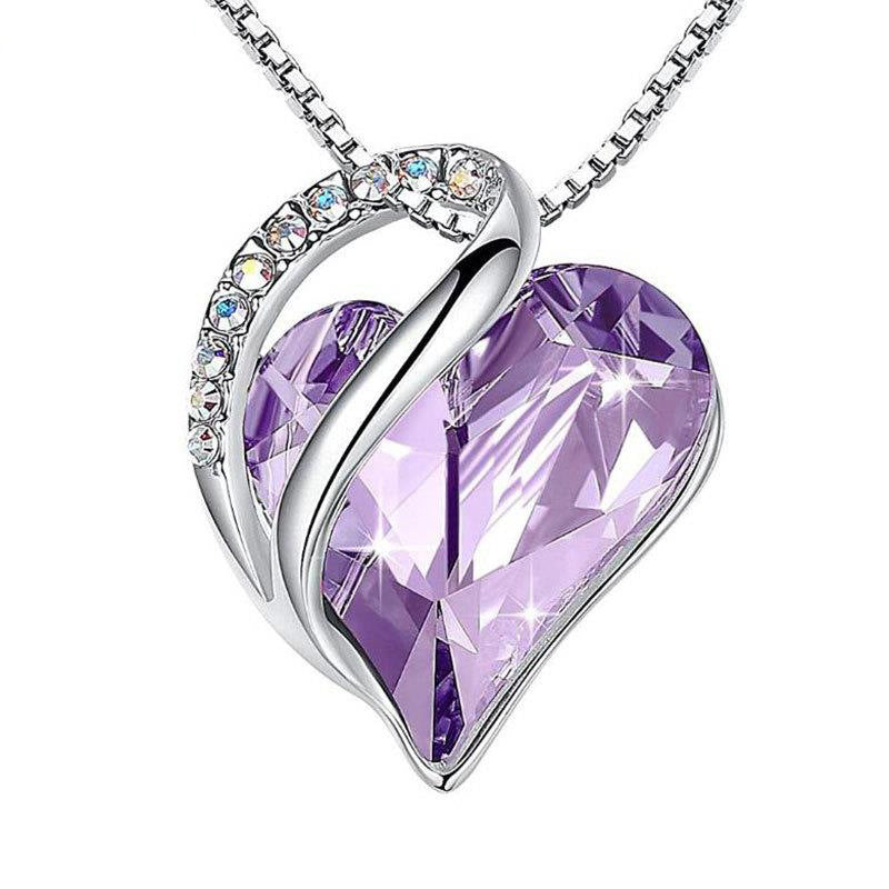 925 Silver Heart Shaped Diamond Necklace