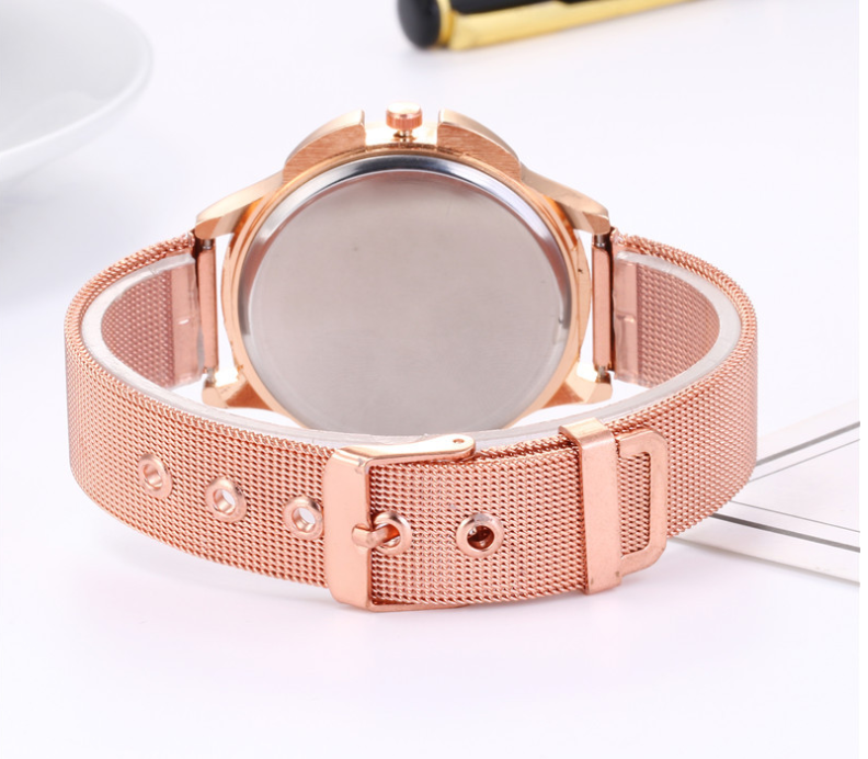 Explosion models watch women's foreign trade to run creative flower tray ladies casual metal mesh with women's watch quartz watch