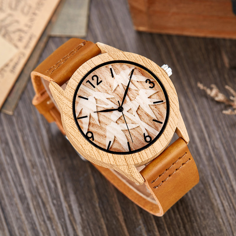 New Imitation Wood Design Couple Watch Man