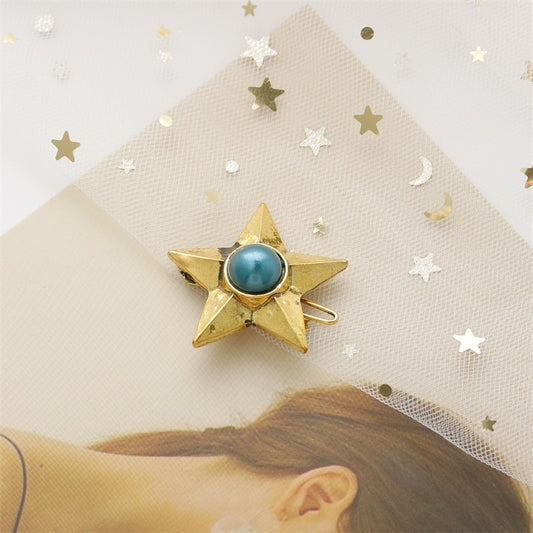 Vintage Pearl Gemstone Five-pointed Star Hairpin