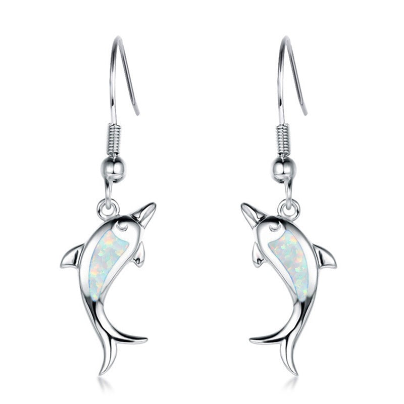 Opal Women's Delicate Dolphin Earrings