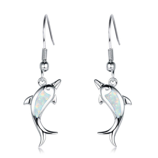 Opal Women's Delicate Dolphin Earrings