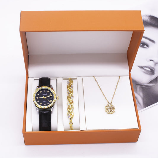 Watch Women New Gift Set Necklace Bracelet Three-piece Set