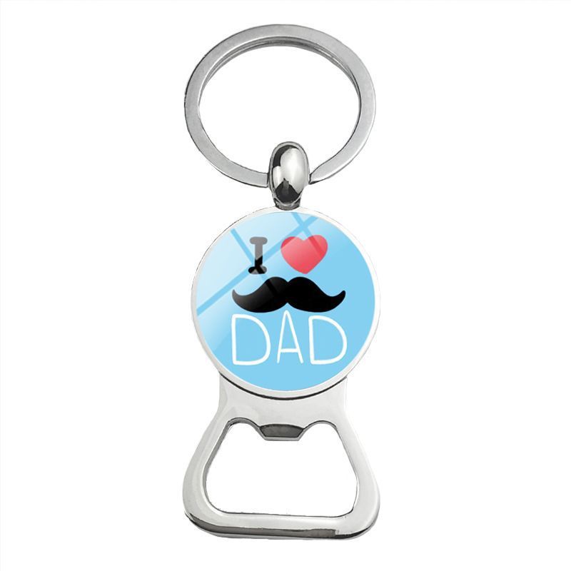 Cute Super Papa Dad Beer Bottle Opener Keychain