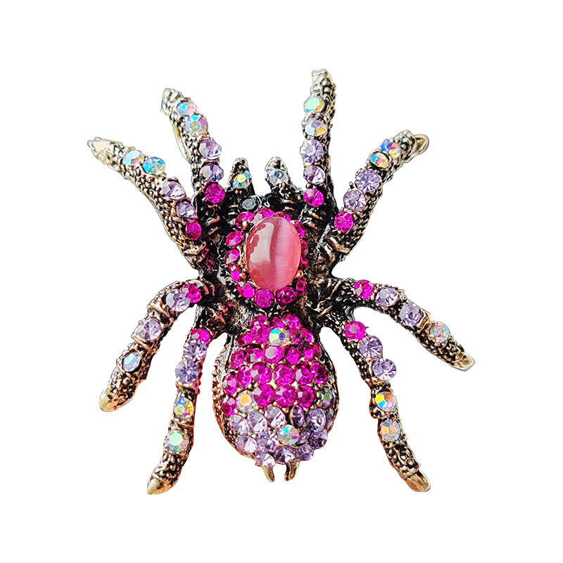 Retro Exaggerated Insect New Opal Spider Brooch