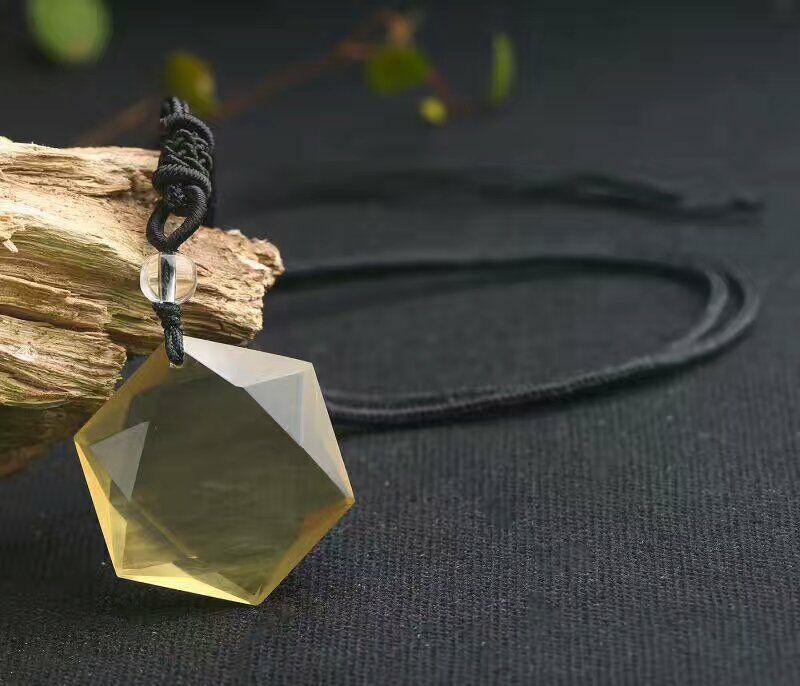 Natural Citrine Hexagram Pendant