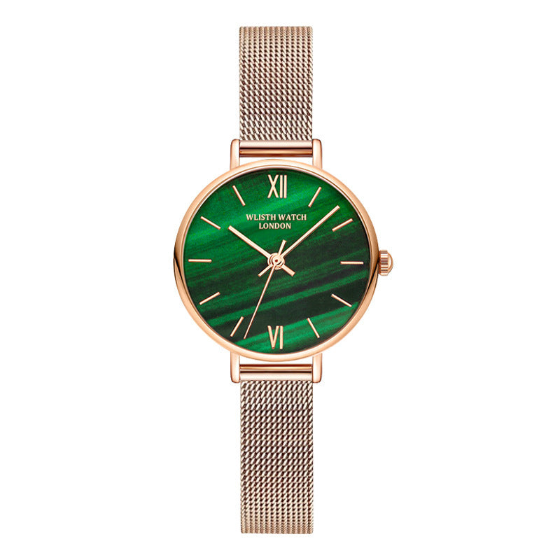 Fashion Disc Waterproof Luminous Small Green Watch