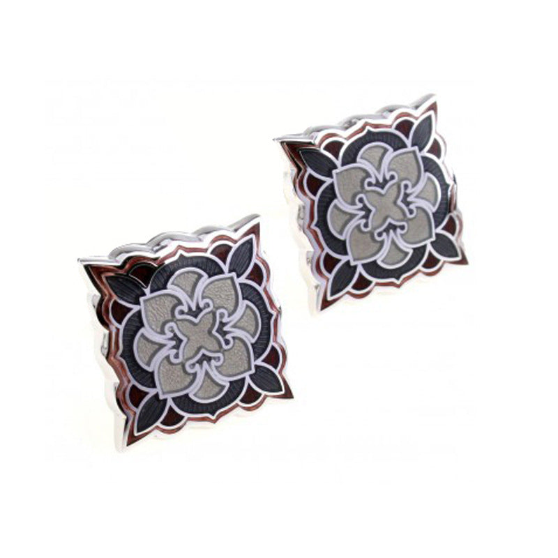 All-match Fashion Simple Gray Pattern Cufflinks