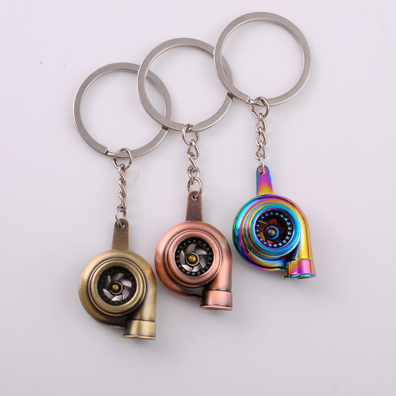 Creative Car Modification Turbocharger Engine Metal Keychain